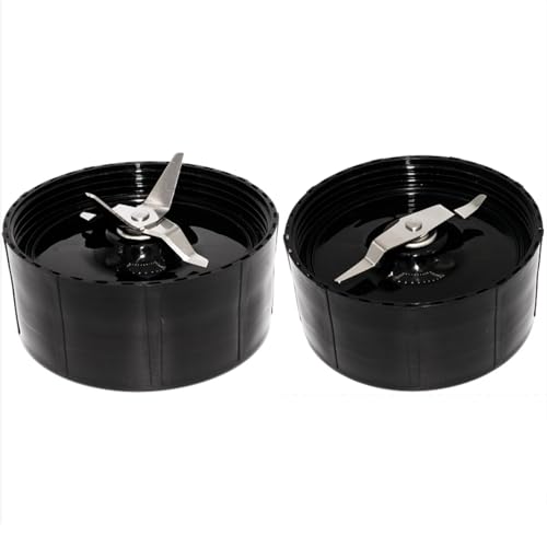 Qklyxr 2er-Pack Ersatz-Kreuz- und Flachklingen, kompatibel mit Magic Bullet, 250 W MB1001 Mixer (1 Kreuzklinge + 1 Flachklinge) Mixerklinge von Qklyxr