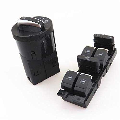 Qklyxr 3BD 959 857 Auto Scheinwerfer Schalter + Fenster Master Taste Für, for VW, for Bora, for Golf MK4, for Jetta, for, for Passat B5 .5 3BD941531A Fensterschalter von Qklyxr