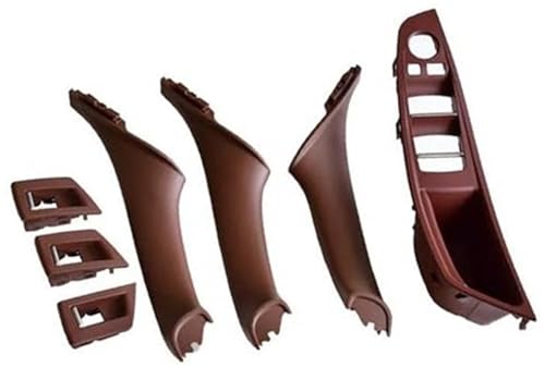 Qklyxr 4 7-teiliges Set Rechtslenker RHD, for, 5er F10 F11 520 525 Rotweingrau Auto-Innentürgriff Innenverkleidung Zugverkleidung 51417225851 Autotür-Zuziehgriff(Wine Red-7Pcs) von Qklyxr