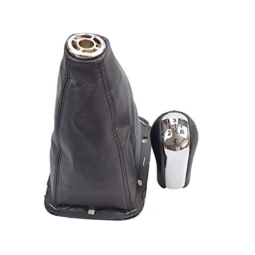 Qklyxr Avensis T25 MK2 II 2003–2009, Auto, 5- und 6-Gang-Schaltgetriebe, Chrom-ABS-Schaltknauf, Handballmanschette, Kofferraumabdeckung Schaltknauf(5 Speed Black) von Qklyxr