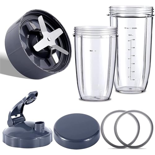 Qklyxr Ersatzteile for Mixer, for NutriBullet, Mixer 600 W/900 W/PRO – Entsafterklinge & 32 oz große Becher & 24 oz große Becher Mixerklinge von Qklyxr