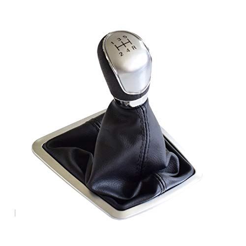Qklyxr For Ford, for Focus, 2 MK2 FL C-MAX 2006–2011 MK3 MK4 MK7 Galaxy MT Auto-Schaltknauf mit Gaitor-Manschettenabdeckung aus ABS Schaltknauf(Silver 5 Speed) von Qklyxr