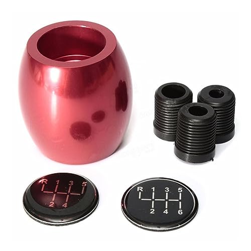 Qklyxr For VW, for Golf, for Lada, for Kia, Schwarz Silber Rot Blau Universal MT Schaltknauf Hebel Stick Kopf Ball Auto-Styling Schaltknauf(Red) von Qklyxr