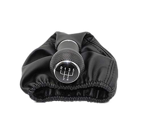 Qklyxr For VW, for POLO, CLASSIC 6N 6N2 1996 1997 1998 1999 2000 2001 LUPO, for Caddy, 5-Gang-Auto-Schaltknauf, Ledermanschette Schaltknauf(Black) von Qklyxr
