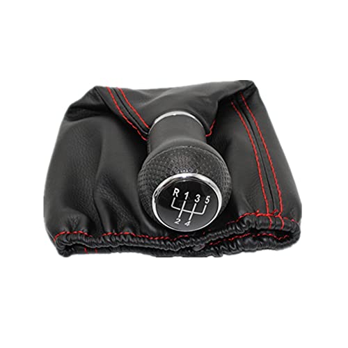 Qklyxr For VW, for POLO, CLASSIC 6N 6N2 1996 1997 1998 1999 2000 2001 LUPO, for Caddy, 5-Gang-Auto-Schaltknauf, Ledermanschette Schaltknauf(Grey) von Qklyxr