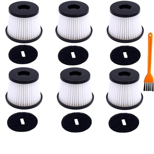 Qklyxr Staubsauger-HEPA-Filter-Ersatz, for Hyundai H-VCH06 h-vch07, Zubehör for Handstaubsauger-Filterteile Vakuumfilter(6pcs) von Qklyxr