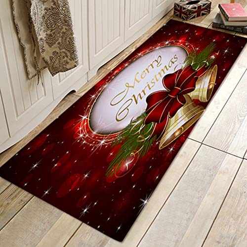 Qlans Weihnachtsmatte, Eingangstür Bodenfläche Teppich Anti-Rutsch-Fußmatte Schlafzimmer Teppich von Qlans