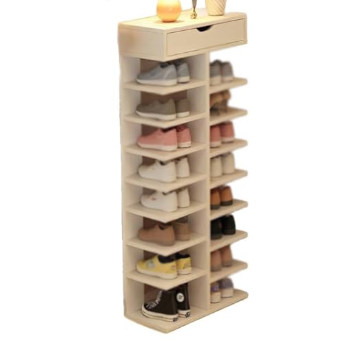 QmEna Schuhregal aus Massivholz, mehrschichtiges Schuhregal für den Hauseingang, Schuhregal für schmale Eingänge, tragbarer Schuhschrank, mehrschichtige Aufbewahrungslösung 9th Floor QmEna Schuhregal aus Massivholz, mehrschichtiges Schuhregal für den Hauseingang, Schuhregal für schmale Eingänge, tragbarer Schuhschrank, mehrschichtige Aufbewahrungslösung 9th Floor von QmEna