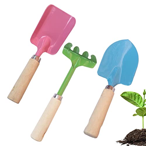 Gartenarbeit aus Metall, mit Holzgriff, rostfrei, rund, mit komfortablem Griff, für Hinterhöfe Gartenarbeit aus Metall, mit Holzgriff, rostfrei, rund, mit komfortablem Griff, für Hinterhöfe von Qmisify