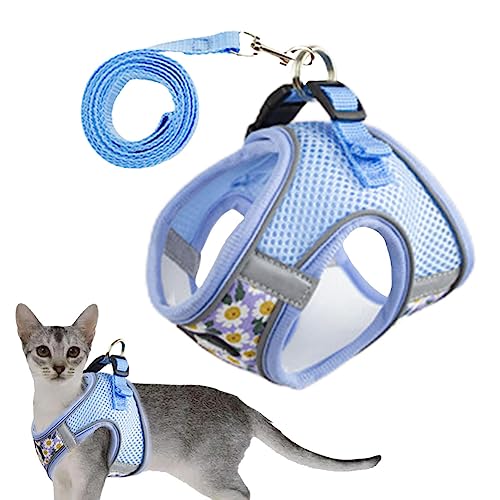 Qmisify Brustgeschirr für Katzen, auslaufsicher, Katzenweste, Sommer, atmungsaktiv, mit reflektierendem Streifen für Katzen Qmisify Brustgeschirr für Katzen, auslaufsicher, Katzenweste, Sommer, atmungsaktiv, mit reflektierendem Streifen für Katzen von Qmisify