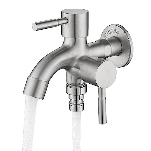1/2 Zoll Edelstahl Doppelwasserhahn, Doppelauslass Gartenkippen im Outdoor -Doppelauslass -Gartenhahn Wasserhahn Splitter 2 Wege Gartenhahn für Schlauchanschluss 1/2 Zoll Edelstahl Doppelwasserhahn, Doppelauslass Gartenkippen im Outdoor -Doppelauslass -Gartenhahn Wasserhahn Splitter 2 Wege Gartenhahn für Schlauchanschluss von QmjdDymx