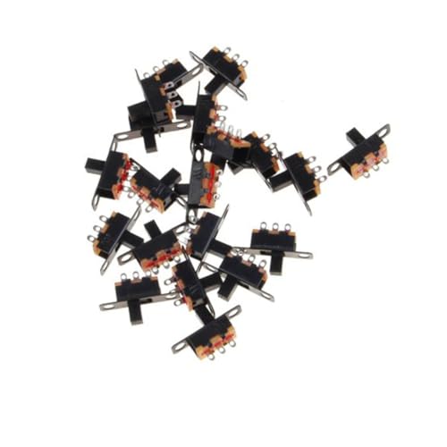 2 Position 3Pin SPDT Micro Miniature Leitschalter Latching Toggle -Schalter für kleine DIY -Elektronikprojekte 20pcs (schwarz), SPDT -Folie von QmjdDymx