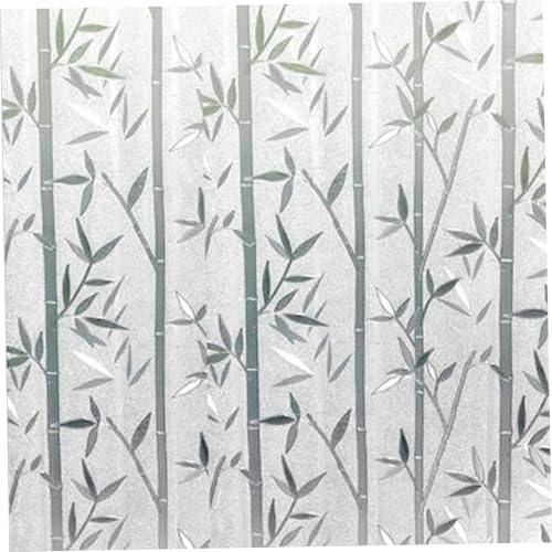Datenschutzfensterfilm, 79x12 -Zoll -Bambusmuster Frosted Fenster Film, statische Klammer Privatsphäre, wiederverwendbar für Badezimmer, einfache Installation ohne Kleber von QmjdDymx