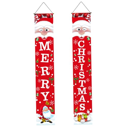Frohe Weihnachten Banner, 71 -Zoll -Weihnachtsbanner Red Santa Claus Frohe Türpaar Hängende Veranda Schilder für Außenharten Wandstil1, Tür, Tür Frohe Weihnachten Banner, 71 -Zoll -Weihnachtsbanner Red Santa Claus Frohe Türpaar Hängende Veranda Schilder für Außenharten Wandstil1, Tür, Tür von QmjdDymx