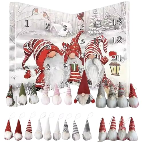GNOME -Adventskalender 2025 mit 24 Prozent sammelbaren Plüschfiguren, Urlaub Countdown -Dekorationen für Mädchen und Jungen, Weihnachts -Countdown -Kalender von QmjdDymx