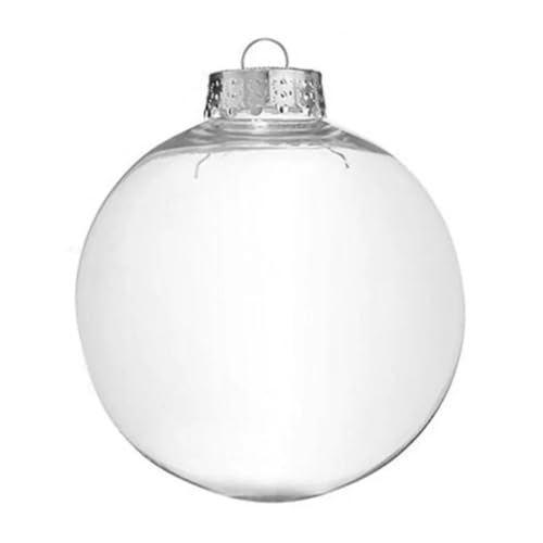 Klare Kugelschmuck, 6pcs Flache Kugelverzierungen fillbar 80 mm klares Glas Baubles Weihnachtsdekoration, füllbar Klare Kugelschmuck, 6pcs Flache Kugelverzierungen fillbar 80 mm klares Glas Baubles Weihnachtsdekoration, füllbar von QmjdDymx
