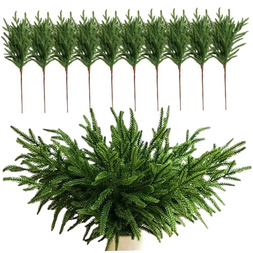 Norfolk Pine Garland, 10pcs Norfolk Pine Stängel 18 Zoll Plastik Weihnachtsgirlanden Grün Weiche Zweig Künstlich für Wohnkultur, Zedern Norfolk Pine Garland, 10pcs Norfolk Pine Stängel 18 Zoll Plastik Weihnachtsgirlanden Grün Weiche Zweig Künstlich für Wohnkultur, Zedern von QmjdDymx