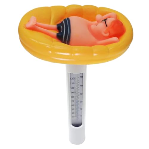 Pool -Thermometer schwimmend einfaches Lesen, schwimmendes Pool -Thermometer 6.7x4.3, einfaches Lesen süßer Cartoon -Wasser mit Schnur für Innenpools im Freien und Spas von QmjdDymx