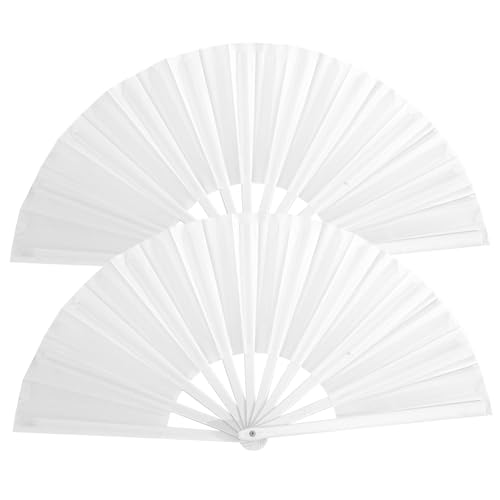 QmjdDymx 2 PCs Chinesische Fan Handlüfter Faltbar Kung Fu 13 Handheld Rave Smooth Open ＆ Close Festival Tai Chi Erstellen von QmjdDymx