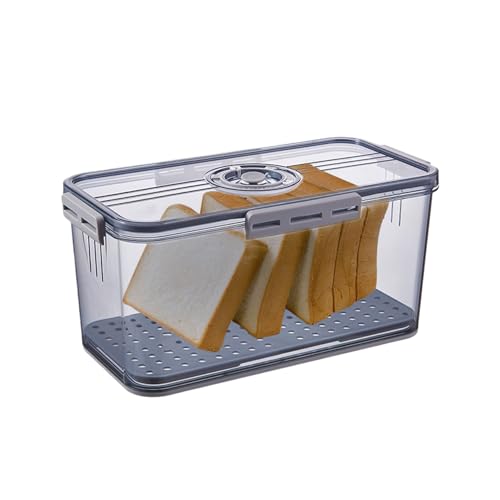 QmjdDymx Brotkästen für Küchentheke luftdicht, luftdichtes Brot -Aufbewahrungsbehälter mit Zeitschreiber, Schachtel für Küchentheke, tragbar für hausgemacht, Gemüse, Obst von QmjdDymx