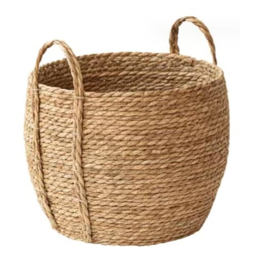 QmjdDymx Rattan Pflanzer gewebter Pflanzerkorb, 10,2 x 11,8 Zoll Seegrasspflanzer Korb Runde Rattan Pflanzer mit Griff Wicker Plant Korb für Aufbewahrungsanlage Wäscherei, Wicker Plant Basket QmjdDymx Rattan Pflanzer gewebter Pflanzerkorb, 10,2 x 11,8 Zoll Seegrasspflanzer Korb Runde Rattan Pflanzer mit Griff Wicker Plant Korb für Aufbewahrungsanlage Wäscherei, Wicker Plant Basket von QmjdDymx