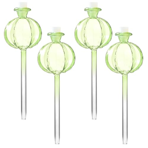 QmjdDymx Selbstbewässerungskugeln, 4pcs Pflanze Globes Orchideenformwässerung von Innenpflanzen hoher Borosilikat -Glas -Selbstbewässerungsplanter für Innenräume für Innen im Freien, Grün, von QmjdDymx