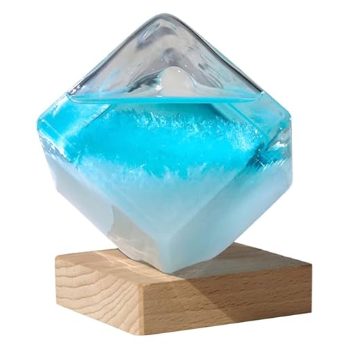 Sturm Glas Wettervorhersage, Wolke Sturm Kristall Wettervorhersage Flasche mit hölzernen Basis Creative Desktop dekorative Würfel Flasche Ornamente für Zuhause Büro(S) von QmjdDymx