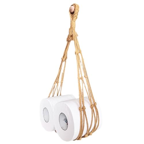 Toilettenpapierrolle Aufbewahrung, Boho -Baumwollseil -Toilettenpapier -Lagerhalter 42 Zoll, hängende Organisator für etwa 3 Rollen, Badezimmerzubehör Dekor von QmjdDymx