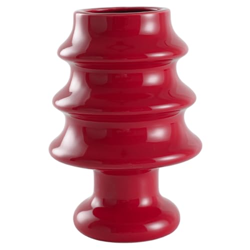 Weihnachtsbaumform Keramikvase, Moderne rote Blumenvase für Wohnzimmer, Hochzeit, Esstisch, Party dekorative Ornamente, dekorativ von QmjdDymx