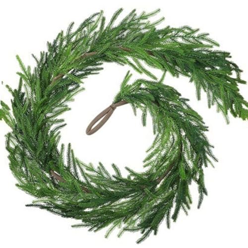 Weihnachtsgirlande, Weihnachtsgirlande, 5, 9 Fuß echte Berührung Norfolk Kiefer, weiche Flexible Plastikzedergrün für Mantel, Kamin, Tisch, Wand, Haustürdekor, Grün, Grün Weihnachtsgirlande, Weihnachtsgirlande, 5, 9 Fuß echte Berührung Norfolk Kiefer, weiche Flexible Plastikzedergrün für Mantel, Kamin, Tisch, Wand, Haustürdekor, Grün, Grün von QmjdDymx