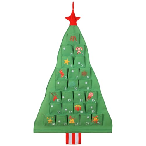 Weihnachtskalender hängerner Stoff Organizer Baum Countdown zu Weihnachten mit Taschen für Wohnzimmer Schlafzimmer Party Countdown zu von QmjdDymx