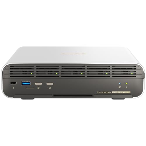 Qnap TBS-h574TX-i3-12G Thunderbolt Compact All-Flash | 5 x E1.S or M.2 SSD's, Intel Core i3-1320PE (8C/12T), 2 x Thunderbolt 4 von Qnap