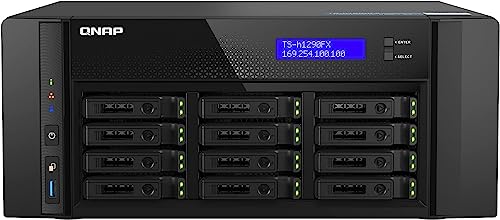 QNAP TS-h1290FX-7302P-128G-US 12 Bay U.2 NVMe/SATA All-Flash Desktop NAS ideal für Büroumgebungen, kollaborative 4K/8K-Videobearbeitung und Dateifreigabe von Qnap