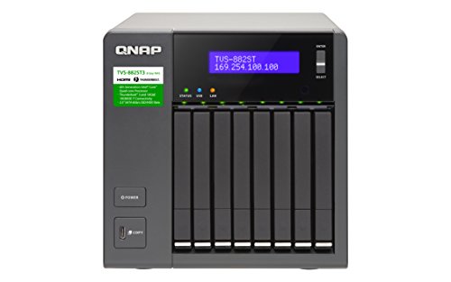 QNAP TVS-882ST3-i7-16G8-Bay 6,35cm 2,5Zoll SSD/HDD Thunderbolt 3 NAS SATA 6G Core i7-6700HQ 2.6 GHz von QNAP