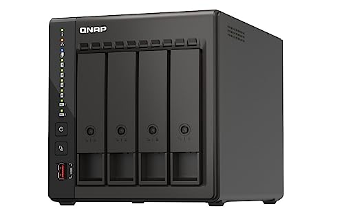 Qnap TS-453E 8G, 4 Bay NAS (Intel® Celeron® J6412 4-Core/4-Thread Prozessor, Turbo bis zu 2,6 GHz, Dual 2,5GbE) 32TB Bundle mit 4x8TB WD RED Plus HDDs von Qnap
