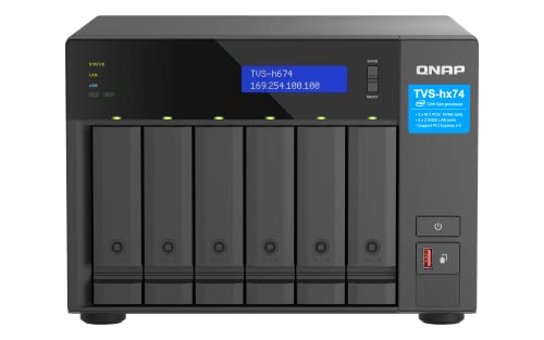 Qnap TVS-h674-i3-16G Intel Core i3 Prozessor, 16 GB RAM, PCIe Gen 4, Schwarz, 6 Bay von Qnap