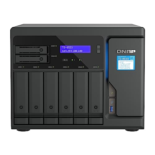 Qnap TS-855X-8G | 8-Bay, Intel Atom 8-Core, PCIe Gen3, 10 Gigabit NAS Schwarz von Qnap