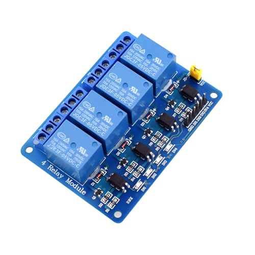 4 Kanal DC 5V Relaismodul, Relais Modul mit Optokoppler Low Level Trigger Board für Arduino UNO R3, 1280 DSP ARM PIC AVR STM32, Hochleistungs-Modul Ideal für DIY-Projekte und Automation, Farbe: Blau 4 Kanal DC 5V Relaismodul, Relais Modul mit Optokoppler Low Level Trigger Board für Arduino UNO R3, 1280 DSP ARM PIC AVR STM32, Hochleistungs-Modul Ideal für DIY-Projekte und Automation, Farbe: Blau von Qneneam