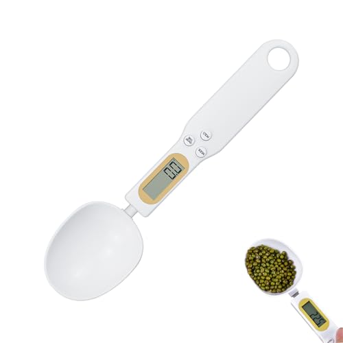 Löffelwaage Digitaler Messlöffel, Exakte Küchenwaage 500g / 0,1g Genauigkeit, mit LCD-Display und Tara-Funktion, Abnehmbarer Löffel, Messlöffel mit Waage Für Gewürze Pillen Pulver Backen von Qneneam
