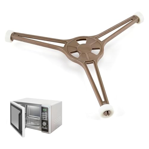 Mikrowelle Drehteller Stützständer, Mikrowellen Drehkreuz Plattenspieler, Tablett in Form eines Dreiecks, Microwave Plattenhalter mit 3 Rollen, Microwave Dreieckshalterung für 24,5 cm Drehteller von Qneneam
