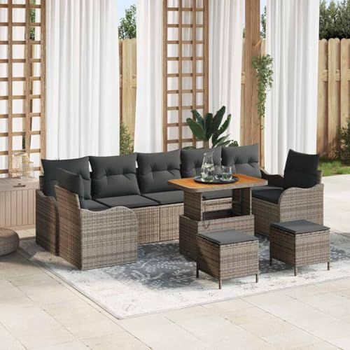 Qnhdfrt 10-teiliges Outdoor Ecksofa Set Grau Poly Rattan mit Kissen Modernes Design für Garten Terrasse Balkon Qnhdfrt 10-teiliges Outdoor Ecksofa Set Grau Poly Rattan mit Kissen Modernes Design für Garten Terrasse Balkon von Qnhdfrt