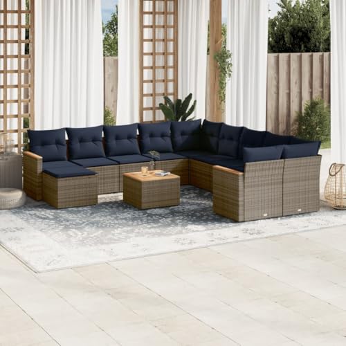 Qnhdfrt 12-Teiliges Polyrattan Gartenmöbel Set Modulare Gartensofa Lounge mit Akazienholz Tisch 5 Sitzmodule & Hocker Robustes Balkonmöbel für Garten Terrasse und Innenhof Qnhdfrt 12-Teiliges Polyrattan Gartenmöbel Set Modulare Gartensofa Lounge mit Akazienholz Tisch 5 Sitzmodule & Hocker Robustes Balkonmöbel für Garten Terrasse und Innenhof von Qnhdfrt