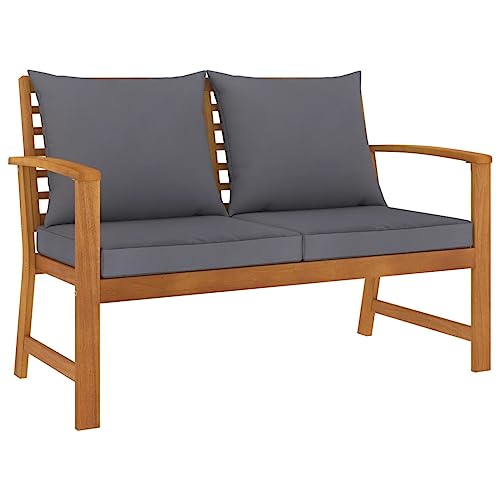 Qnhdfrt 120 cm Gartenbank mit Dunkelgrauen Kissen aus Massivholz Akazie für Terrasse Balkon Garten Qnhdfrt 120 cm Gartenbank mit Dunkelgrauen Kissen aus Massivholz Akazie für Terrasse Balkon Garten von Qnhdfrt