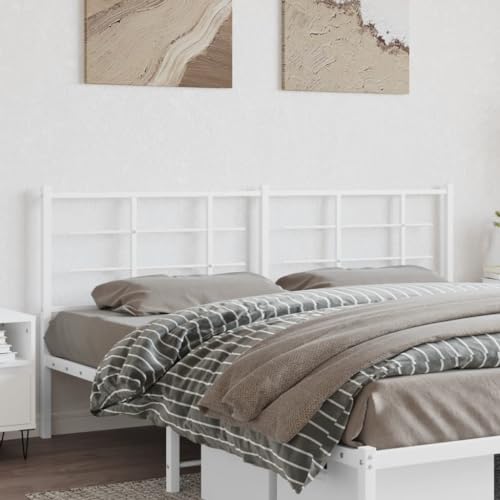 Qnhdfrt 193 cm Kopfteil Metall Weiß Modernes Design Robustes Bettkopfteil Stahlrahmen Rückenlehne für Schlafzimmer von Qnhdfrt
