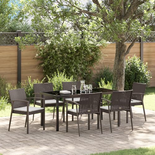 Qnhdfrt 2 Gartenstühle Set Braun Synthetisches Poly-Rattan mit Cremigen Kissen Outdoor Möbel Modern Robust für Garten Terrasse Balkon Wetterbeständig und Bequem Qnhdfrt 2 Gartenstühle Set Braun Synthetisches Poly-Rattan mit Cremigen Kissen Outdoor Möbel Modern Robust für Garten Terrasse Balkon Wetterbeständig und Bequem von Qnhdfrt