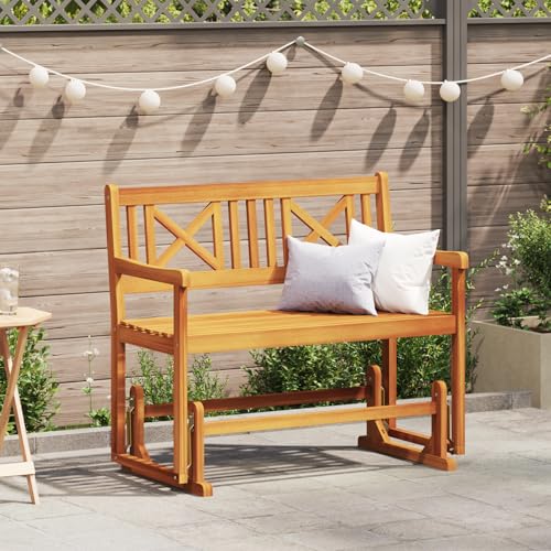 Qnhdfrt 2-Sitzer Garten-Schaukelbank aus Massivholz Akazie Braun Outdoor Sitzbank für Garten Terrasse Balkon Modernes Design Robust 110x59x97 cm Qnhdfrt 2-Sitzer Garten-Schaukelbank aus Massivholz Akazie Braun Outdoor Sitzbank für Garten Terrasse Balkon Modernes Design Robust 110x59x97 cm von Qnhdfrt