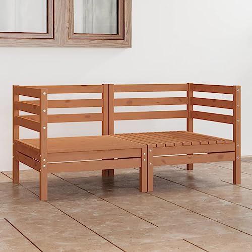 Qnhdfrt 2-Sitzer Gartensofa aus massivem Kiefernholz Honigbraun modular für Garten Balkon und Terrasse Qnhdfrt 2-Sitzer Gartensofa aus massivem Kiefernholz Honigbraun modular für Garten Balkon und Terrasse von Qnhdfrt