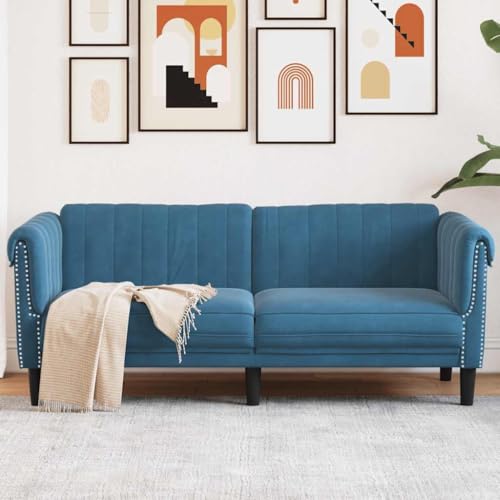 Qnhdfrt 2-Sitzer Sofa Couch Blau Samt Modernes Design mit Weichem Stoff und Komfortabler Polsterung für Wohnzimmer Entspannung Fernsehen Qnhdfrt 2-Sitzer Sofa Couch Blau Samt Modernes Design mit Weichem Stoff und Komfortabler Polsterung für Wohnzimmer Entspannung Fernsehen von Qnhdfrt
