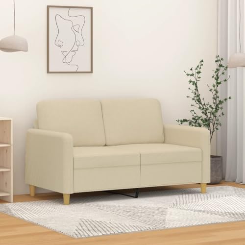 Qnhdfrt 2-Sitzer-Sofa Creme 120 cm Stoff mit Robustem Metallgestell Bequem Modern für Wohnzimmer Esszimmer Balkon Qnhdfrt 2-Sitzer-Sofa Creme 120 cm Stoff mit Robustem Metallgestell Bequem Modern für Wohnzimmer Esszimmer Balkon von Qnhdfrt