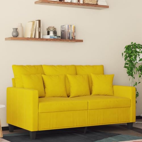 Qnhdfrt 2-Sitzer Sofa Gelb 120 cm Samt Modernes Design mit Metallgestell für Wohnzimmer oder Esszimmer von Qnhdfrt
